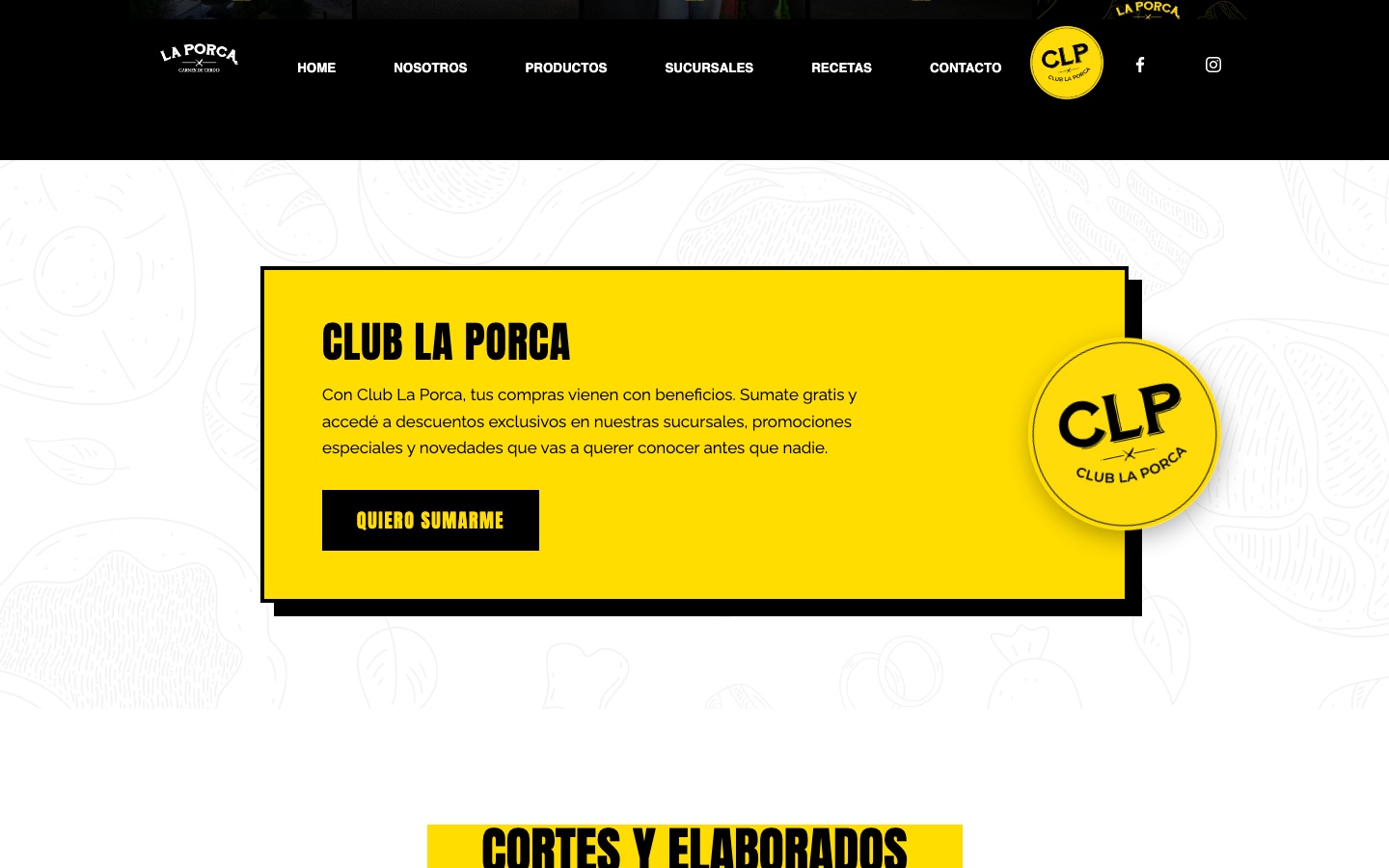 Sección Club La Porca en el sitio