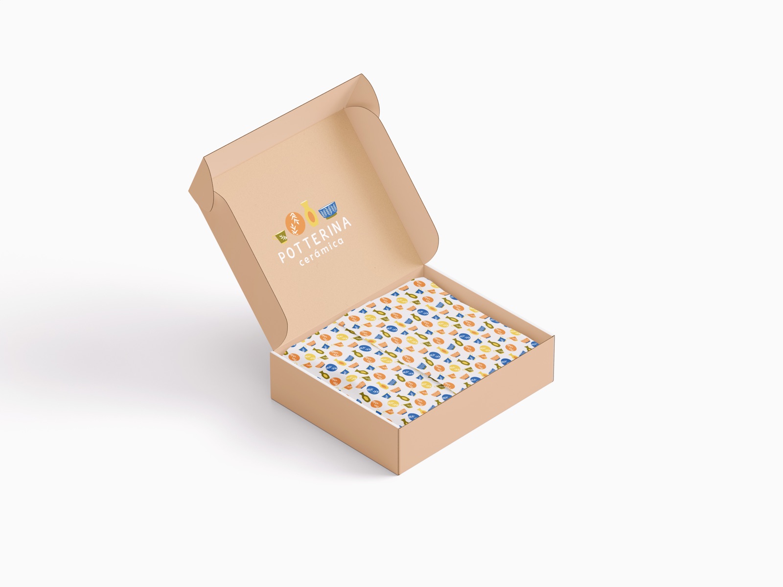 Caja de envío de Potterina con papel estampado