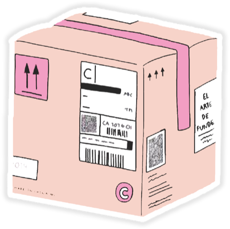 Sticker de una caja de envío
