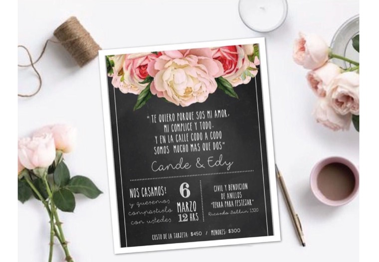 Tarjeta 01 — diseño POLI para casamiento