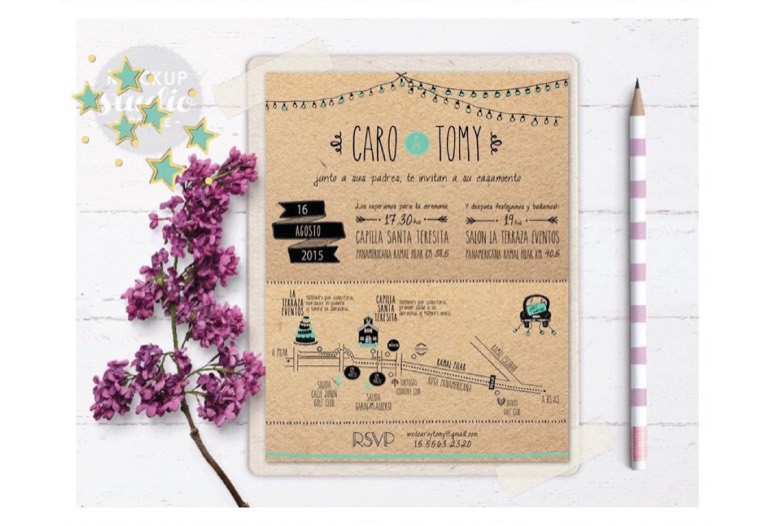 Tarjeta 02 — diseño POLI para casamiento