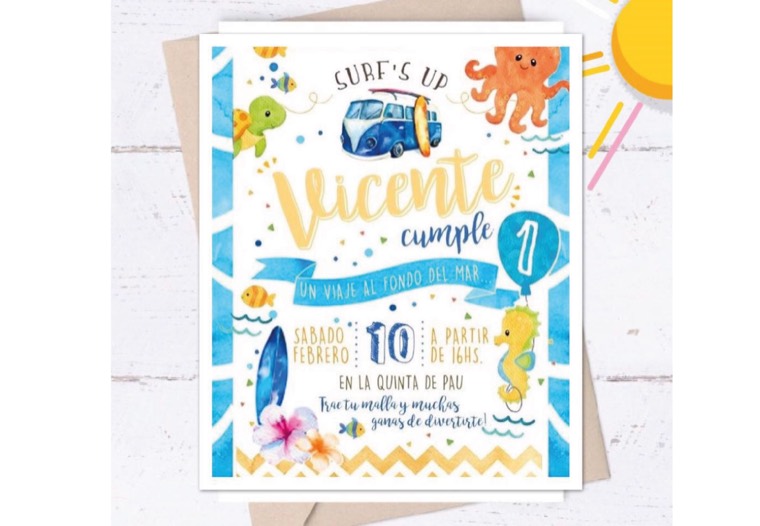 Invitación 10 — diseño POLI para cumpleaños