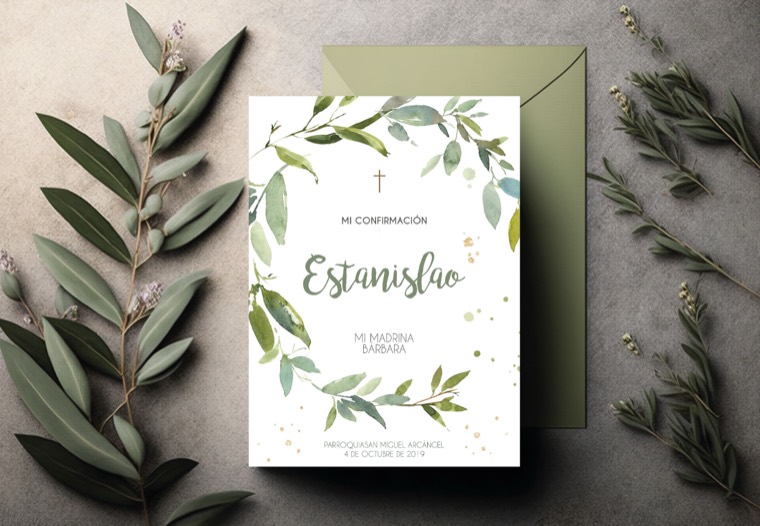 Estampita 18 — diseño POLI para religiosos