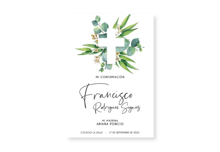 Estampita 20 — diseño POLI para religiosos