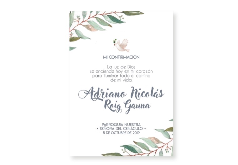 Estampita 21 — diseño POLI para religiosos
