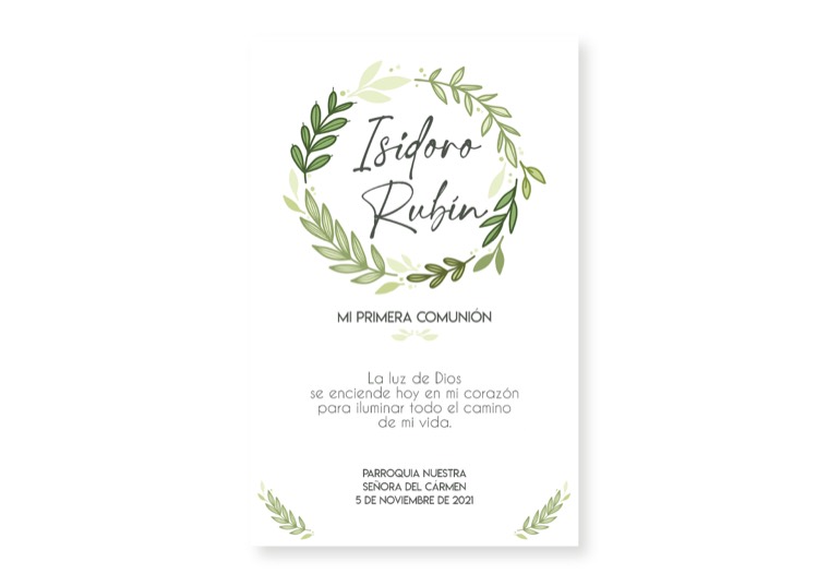 Estampita 28 — diseño POLI para religiosos